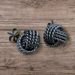 Tiffany & Co, Sterling Silver Twist Knot Earrings